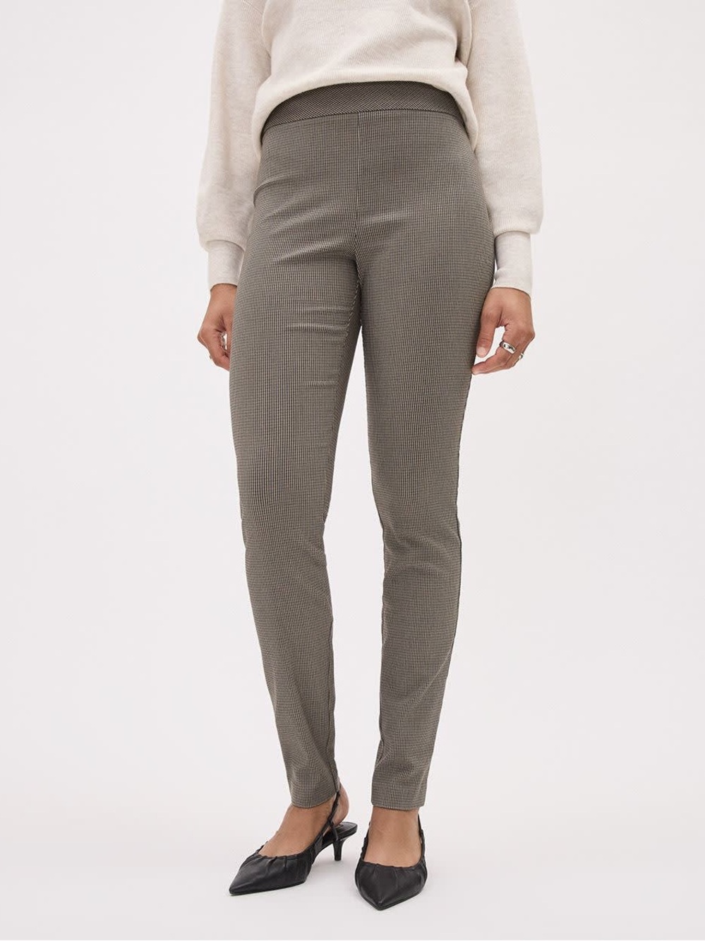 RW&CO Houndstooth High-Rise Slim Ankle Pants XS